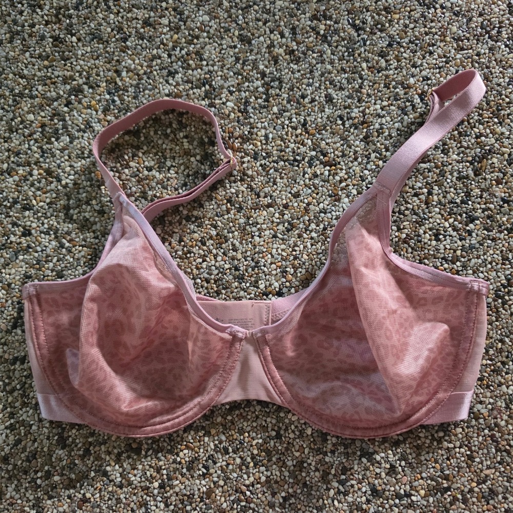 Soma Unbelievable Lift Perfect Coverage Bra 36DD Pink Leopard Mesh Underwire